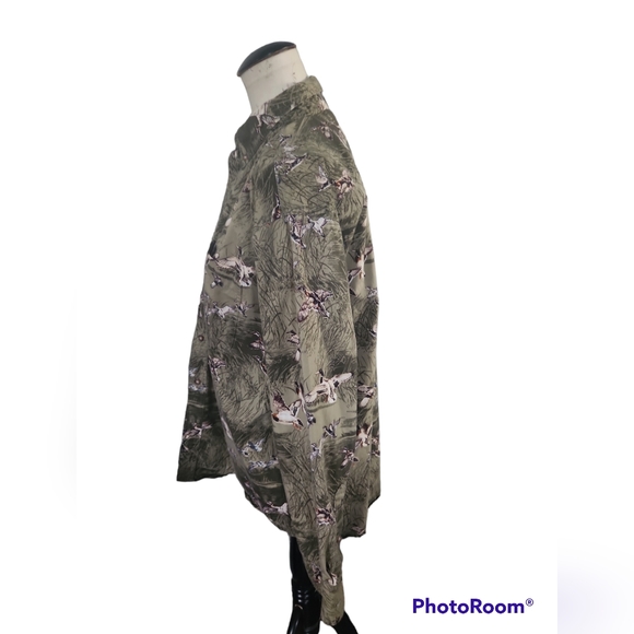 WOODS & WATER OUTFITTERS green duck men long sleeve button front shirt l… - Picture 2 of 4